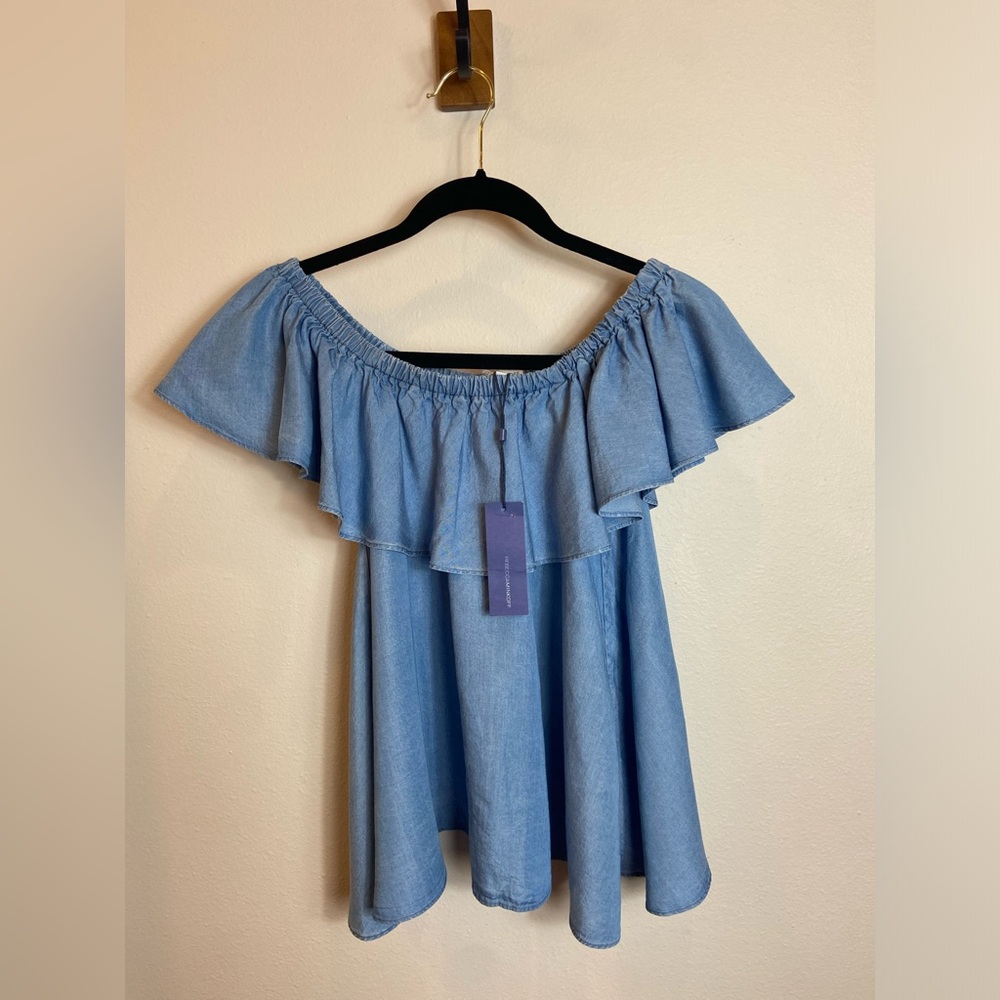 Rebecca Minkoff Blue Ruffled Blouse